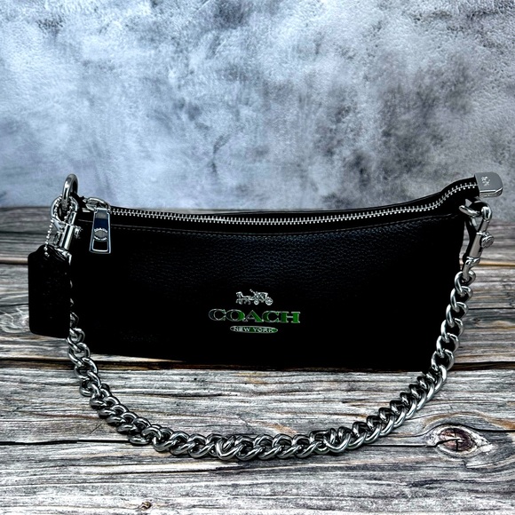 Coach Charlotte Shoulder Bag In Black EUC - Picture 1 of 12